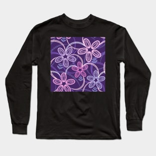 Night violet  floral pattern Long Sleeve T-Shirt